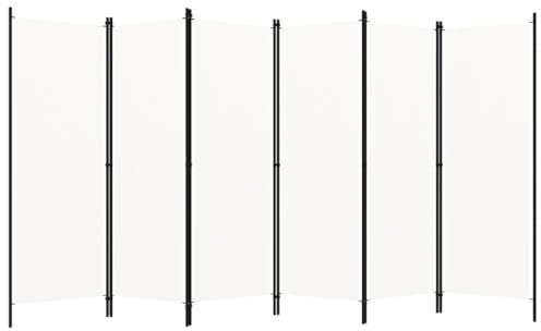 Paravent Outdoor Wetterfest Blackout Curtain 6-TLG. Raumteiler Cremeweiß 300x180 cm