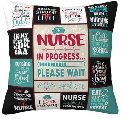IYUBOFU Nursing Student Gifts, Best Gifts for Nursing Students, Nursing Graduation Gifts for Women, Nurse Graduation Gift 2026, Future Nurse Gifts, Student Nurse Gifts Throw Pillow Cover 18×18 Inches