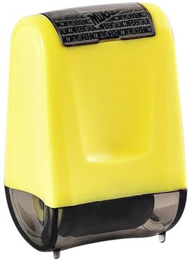 Adressblocker Stempel, Rollenstempel zum Schutz vor Identitätsdiebstahl, Informationsblocker Sicherheitsstempel, Sicherheit persönlicher Daten, Datenverteidiger (Gelb)