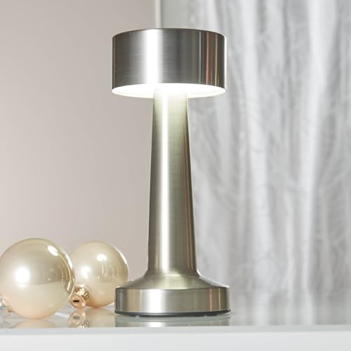 Coopers of Stortford USB Rechargeable Touch Light Table Lamp | Gold/Rose Gold/Silver (Silver)