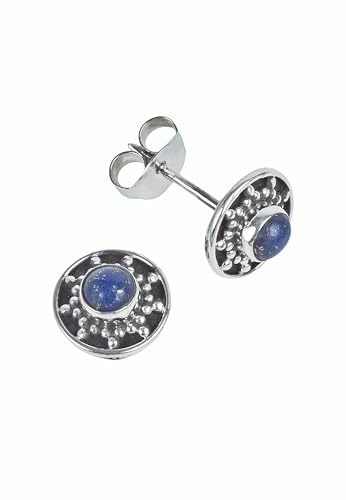 Ohrstecker 925 Silber Lapis Lazuli blauer Stein Edelstein Ohrringe echt Silber Damen Sterling Silber Stecker Geschenk (MOS-107-06)