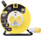 AMK® Open Cable Reel 2 Gang 50m Site Rated 110V Heavy Duty Industrial Extension for Professional Use with Overheat Protection