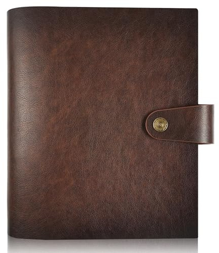 Photo Album 4x6 300 Pockets, Genuine Leather Photo Albums 300 Photos with Writing Space 40 Writing Paper, Family Wedding Travel Kids Graduation Ultrasound Baby Picture Album Scrapbook, Gifts, Brown
