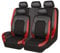 Auto Sitzbezügesets für Ford B-MAX C-MAX S-MAX KA Edge Mustang Explorer, Leder AutositzbezüGe 5 Sitzer Schonbezug Autositz Vorder Hinten, Auto Zubehör,E Red