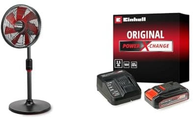 Einhell Akku-Ventilator GE-CF 18/320 P Power X-Change (18 V, Stand-Ventilator, 4 Geschwindigkeitsstufen, autom. Schwenkfunktion, höhenverstellbar, inkl. 2,5 Ah Akku)