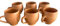 Lot de 6 tasses à café en terre cuite fabriquées à la main, design traditionnel avec motif texturé