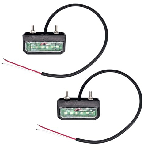 YOYOCOOL 2 x Kennzeichenbeleuchtung LED 12V 24V Kaltes Weiß 6500 K Kennzeichenleuchte Wasserdicht für LKW, PKW-Anhänger, Motorrad
