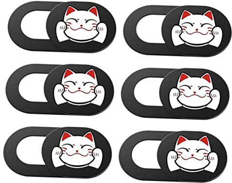 Mikinona 6pcs Webcam Cover Slider Privacy Protectors for Laptop and Tablet with Cat Pattern, Thin Camera Protective Lid Set for Online Meeting and Remote Work in Uk