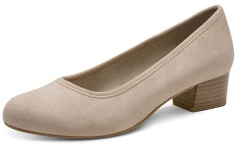 Jana Damen Pumps mit Blockabsatz Vegan, beige, 38