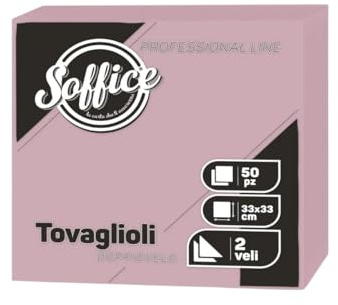 500 Tovaglioli di Carta 2 Veli Colorati - 33x33cm, Extra Assorbenti, 100% Vegetali, Morbidezza Naturale - Riciclabili e Certificati - Per Cocktail, Feste, Picnic e Grigliate (Rosa)