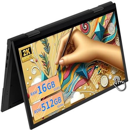 Amita Convertible 2-in-1 11 FHD Touchscreen, Prozessor N95 12. Generation (bis zu 3,4 GHz), 16 GB RAM DDR5, 512 GB SSD, Typ-C-Anschluss, 360 ° Rotation, Tastatur mit Hintergrundbeleuchtung (Grau, 512