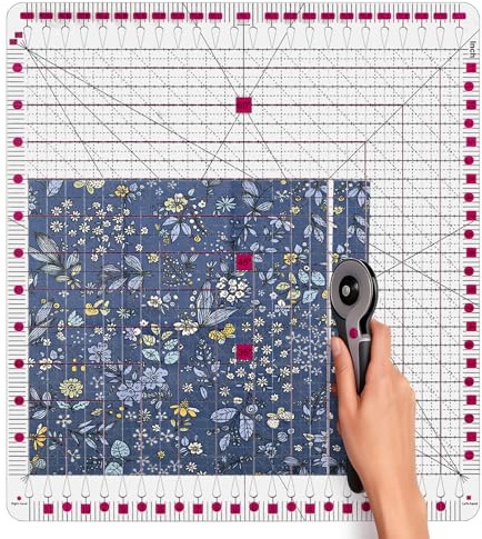 Quilt Lineale mit Schlitzen 35.5x32cm Patchwork Zubehör | Lineal Nähzubehör Nählineal Näh Acryl-Stepp-Lineal Quilt-Lineal Quiltlineal-Set für Schneiden, Nähen und Patchwork