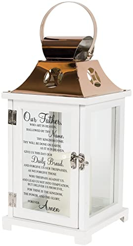 Carson Vater Unser Lord 's Prayer Flammenlose Kerzen Kupfer Laterne