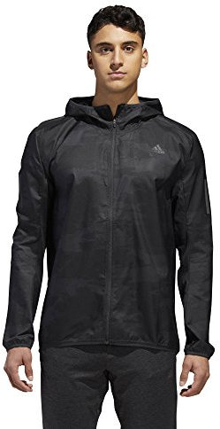 adidas Running Response Graphic Veste Coupe-Vent à Capuche survtement, Gris foncé, L Homme