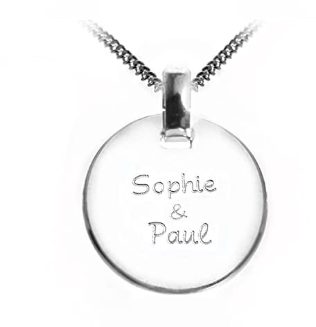 Runder Anhänger mit individueller Gravur – 925 Sterlingsilber Kette für Damen, personalisiertes Geschenk für Geburtstage & mehr