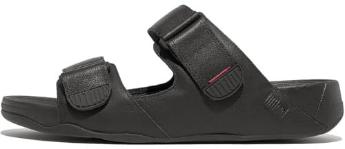 FITFLOP Men's Gogh Moc Slide in Leather Open Toe Sandals, Black (Black 001), 9 UK 43 EU