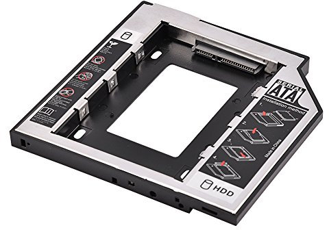 Tosuny Support de CD/DVD-ROM de boîtier de Disque Dur Interne 2,5 Pouces SATA I III III pour Lenovo/Samsung/Sony/ASUS/Dell/Toshiba, Vitesse de Transmission de 6 Gbps