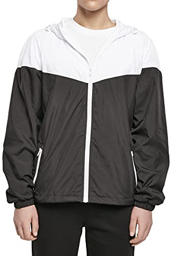 Build Your Brand 2-Tone Tech Windrunner Coupe-Vent, Noir/Blanc, XXXL Homme