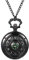 JewelryWe Taschenuhr Herren Damen mit Hohlen Kompass Quarz Analog Uhr mit Kette Halskette Schwarz