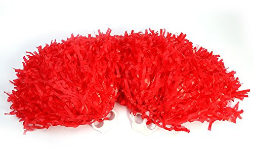 CHICIRIS Cheerleading Poms 8 Farben 2 Stück Cheerleader Pompons Handblumen Chear Poms für Sport Party Tanz für Erwachsene Teenager Kinder(rot)