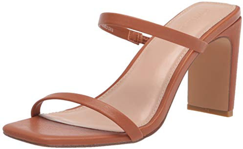 The Drop Damen Avery Square Toe Two Strap High Heeled Sandalen - Toffee - Gr. 40 EU