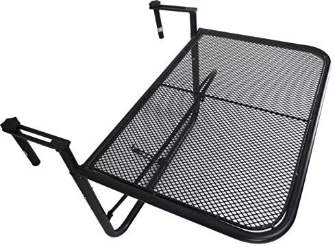 Outsunny Mesa Colgante de Balcón con Brazo Regulable y Altura Ajustable en 3 Posiciones Marco Metálico Carga Máx. 30 kg 60x56,5x45 cm Negro