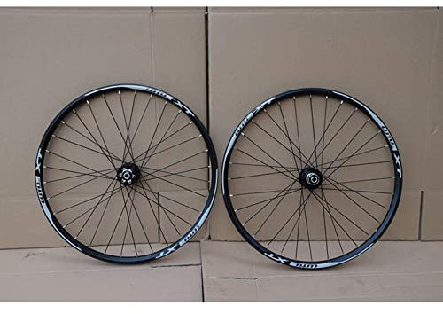 lkpqdwqz 26/27.5/29 Zoll Mountainbike Laufradsatz Vier Kugellager MTB Vorderrad Hinterrad Leichte Scheibenbremse Felge Schnellspanner 32 Loch (Color : Black hub, Size : 27.5inch)