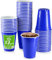 Komonee Blue Cups 16oz 500ml Wide Rimmed Disposable American Superbowl Party Cups USA Adult Novelty Plastic Glass 12pc