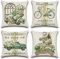 Artscope wasserdichte Kissenbezugen, 4er Set Frühling - Grüner Garten Kissenhülle Atmungsaktiv Kissen Fall für Outdoor Balkon Terrasse Patio Garten Bauernhaus Dekor 45x45CM