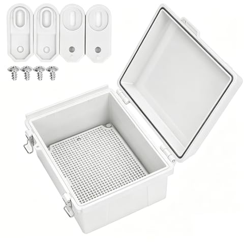 220 * 170 * 110mm Junction Box, IP67 Waterproof Dustproof Heat Resistant ABS Electrical Junction Case Lockable Enclosure Cable Connector Unit, For Outdoor Instruments Wiring Protection