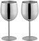 BISDARUN White Wine Glasses Set of 2 Red Wine Goblets 18/8 Stainless Steel 350ml Metal Goblet Glasses for Cocktail Champagne Whiskey Beer (Silver)