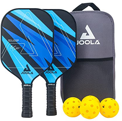 JOOLA Set de Pickleball Blue Lightning Incluye 2 Palas, 4 Pelotas y Bolsa, Ideal para Jugadores Recreativos, Ben Johns, 7 Piezas