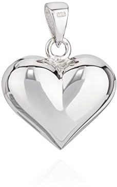 NKlaus Fülliges Herz Kettenanhänger klein 925 Silber 15mm massiv Herzanhänger glanzänd 9785