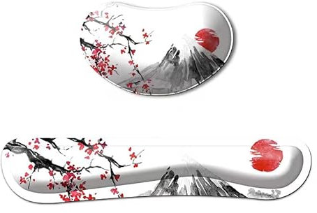 cherry blossom wrist rest for computer keyboard anime keyboard wrist pad japanese sakura mouse pad wrist support for Office, Computer, Laptop, Mac, Comfortable, Lightweight for Easy Typing Pain Relief