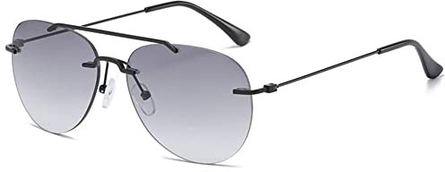 VEVESMUNDO Bifokale Sonnelesebrille Lesebrille Metall Blaulichtfilter Pilotenbrille Herren Damen Brillen +1.0,+1.5,+2.0,+2.5,+3.0,+3.5(Schwarz&Grau Linsen, 1.5)