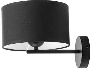 Miratic Wandlampe Innen Wandlampe e27 Modern Wandleuchte Innen E27 Fassung, Max 60W Lampenschirmmaterial: Textil (Leuchtmittel nicht im Lieferumfang enthalten) (Schwarzv)(Glühbirne fehlt)