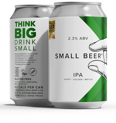 Small Beer Organic IPA (2.3% ABV) 6x330ml Cans, Gluten Free Craft Beer | World Beer Award Winner | Gluten Free | Naturally Lower Alcohol | Session Beer | Independent | Sustainable B Corp Brewery
