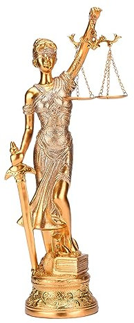 BRABUD Statue für Damen, aus Harz, griechische römische Göttin der Gerechtigkeit, 36,8 cm hoch, Rechtsstatue, Büro, Bücherregal, Arbeitszimmer, Dekoration, Augenbinde, Balkenbalance und Schwert,