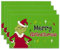 Ohok Weihnachten Tischsets Abwaschbar 4er Set, Polyester Leinen Platzdeckchen 30x45cm, Weihnachten Tischuntersetzer Platzsets für Küche Speisetisch Hotel Weihnachts Tischdeko (Grinchmas Grün)