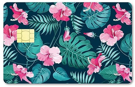 CREATCABIN Monstera-Karten-Skin-Aufkleber,Blumen-Debit-Kreditkarten-Skins,Tropische Pflanze,Personalisierender Bankkarten-Schutz,Wasserdicht,Schlank,Kratzfest Für Schlüssel-Bankkarten,186.3x137.3mm