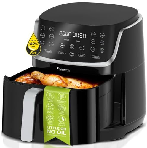 Heissluftfritteuse XL, 8 Liter - AF13D - digitale XL Heißluftfritteuse, 13 Programme, Airfryer, große Fritteuse ohne Fett/Öl, 80°C - 200°C Airfryer Luftfritteuse Air Friteuse Power schwarz