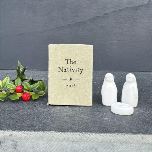 Luck and Luck Personalisierte Porzellan-Streichholzschachtel Krippenornament, Weihnachts-Andenken, Familie, Freunde, festliches Geschenk, Andenken Ornament