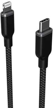ZAGG mophie Charge Stream, Lightning auf USB-C, Schnellladekabel, Kabel zur Datenübertragung, Enduraflex Silikon, langlebig, strapazierfähig, 60W, 2m, schwarz