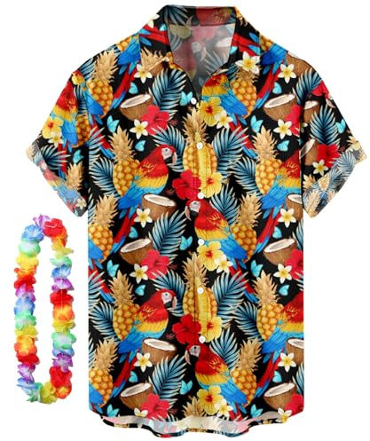 CIZEUR Chemise Noël Hommes Funky Button Down Poche Avant Impression Père Noël