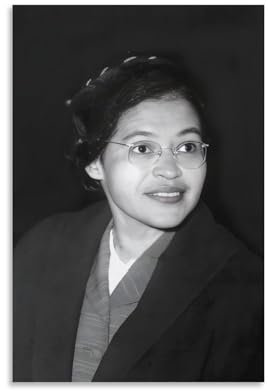 REDCHAMBER Amerikanische Aktivistinnen Rosa Parks, Retro-Poster, Rosa-Parks, Retro-Poster, Leinwand-Poster, Wandkunst, Bilddrucke, hängende Foto-Dekoration, Heimposter, Kunstwerke, 60 x 90 cm