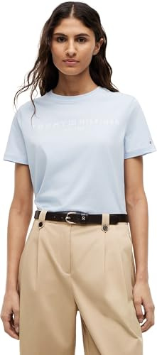 Tommy Hilfiger Damen Corp Logo Cotton Jersey T-Shirt Ww0ww40276 Tommy Hilfiger Modell REG Corp Logo C-NK SS TOG T. S