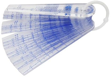 TOBEOME Calibro in plastica, da 0,05 mm a 3 mm, misuratore metrico, 21 fogli