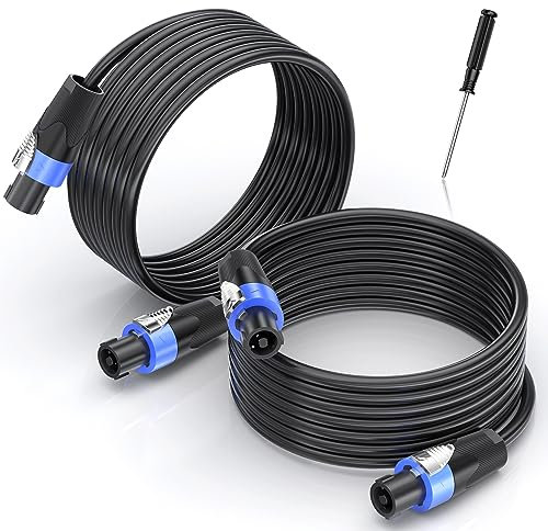 Jumwa 10M 2pack Speakon zu Speakon Lautsprecherkabel 12 Guage Cord Wire für Audio-Verstärker mit Twist Lock für DJ/PA Heavy Duty Audio