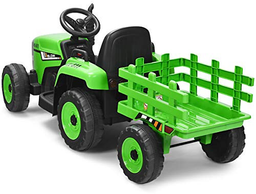 SOARS Elektro-Traktor für Kinder, 12 V, elektrisches Auto für Kinder, Fernbedienung 2,4 G, Geschwindigkeit verstellbar, 3 Stufen, Multimedia mit Hupe, MP3, Bluetooth, USB, Geschenk für Kinder ab 3