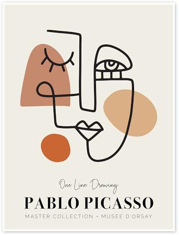 Posterlounge Pablo Picasso One Line Drawing II Poster | 50 x 70 cm Beige Wandbilder Wanddeko